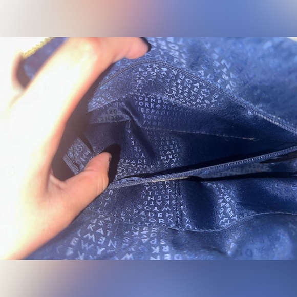 Kate spade navy and white purse - Picture 2 of 8